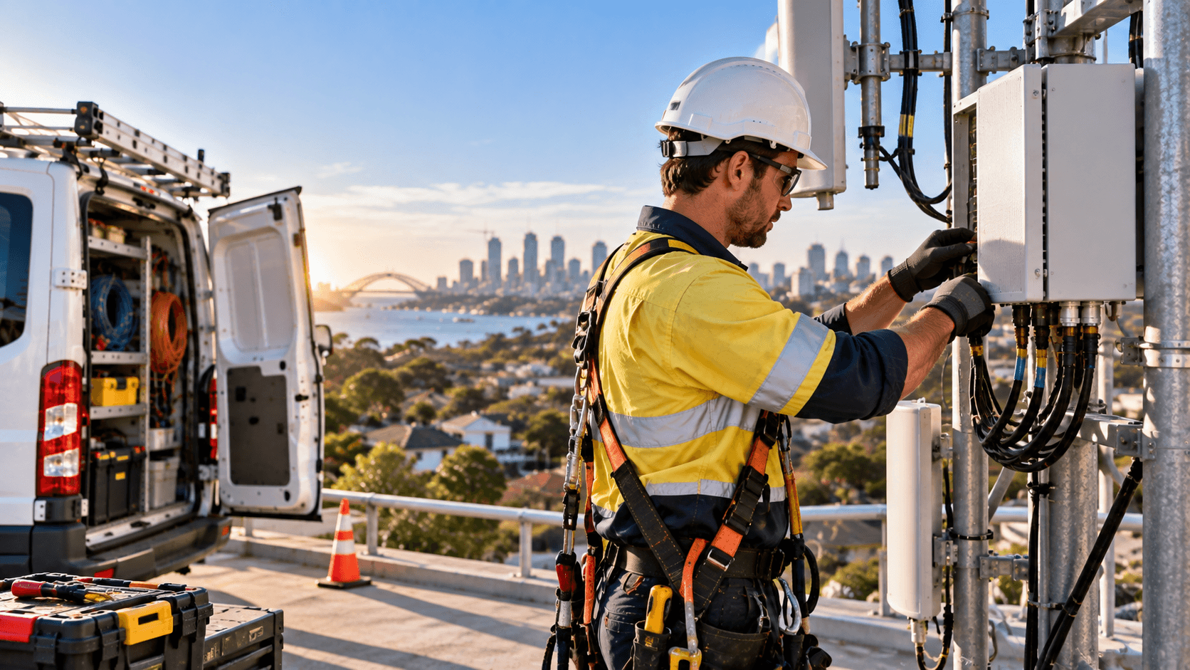 Telecommunications mobile field service vehicles and technicians
